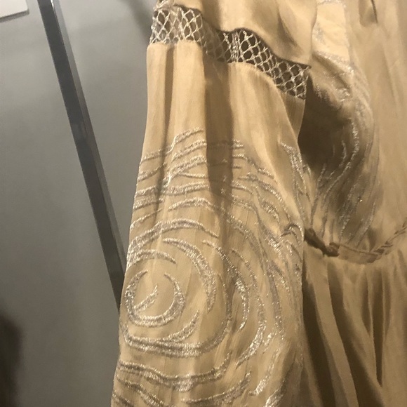 Free people dress.  Size 4.  Cream color with silver details. - Picture 15 of 15